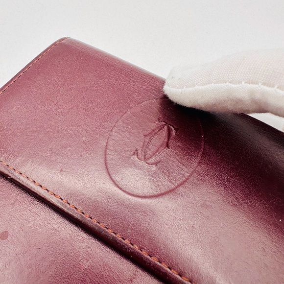 Cartier Burgundy Leather Wallet with Gold Accents - Picture 5 of 11
